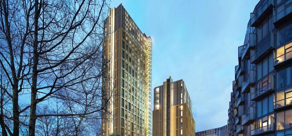 A CGI of the development's two towers
