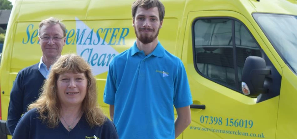 (L-R), Jim, Christina and Michael McPhail, owners of ServiceMaster Clean Grampian.