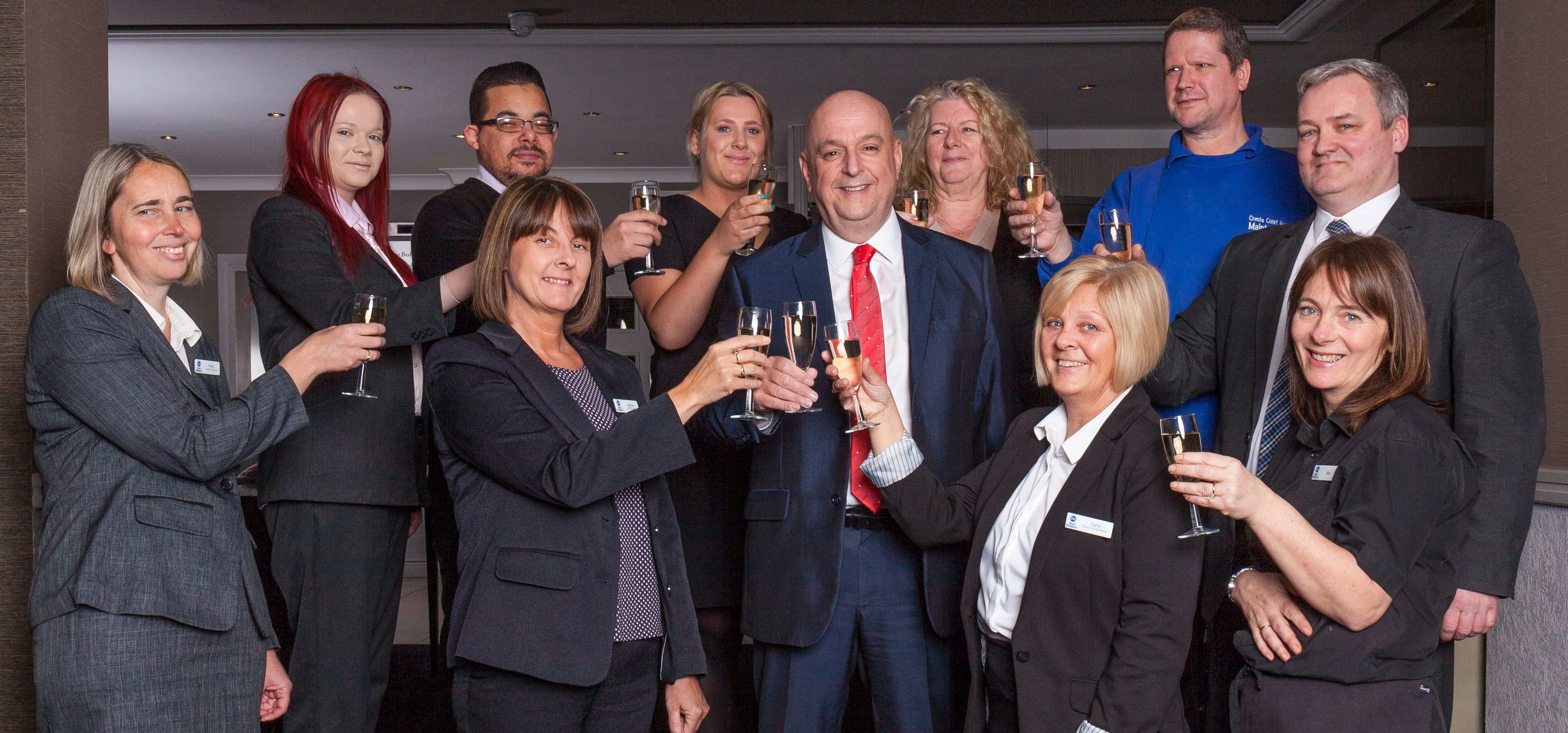 Paul Hindley and team celebrate his 20th year at the Best Western Cresta Court Hotel, Altrincham