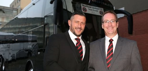 Paul Reeves head of commercial at Sheffield United and Alistair Bayliss, managing director of Baylis