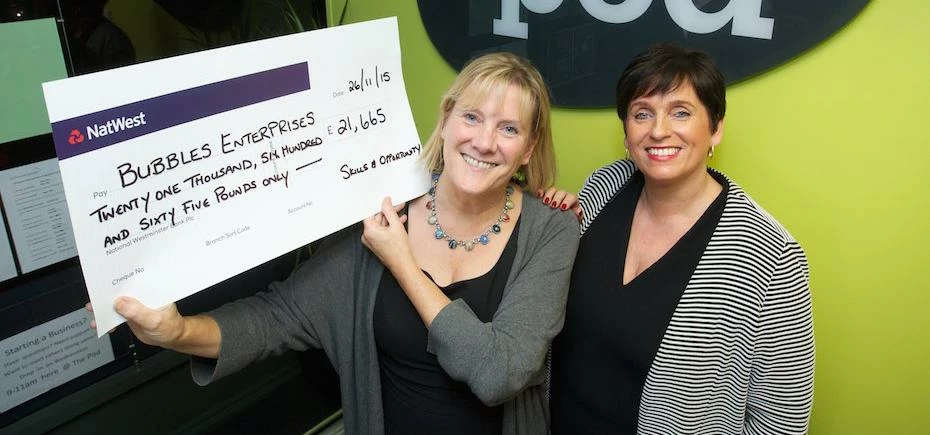 L-R: Bubble Enterprises director Sue Dixon with NatWest's Heather Waters