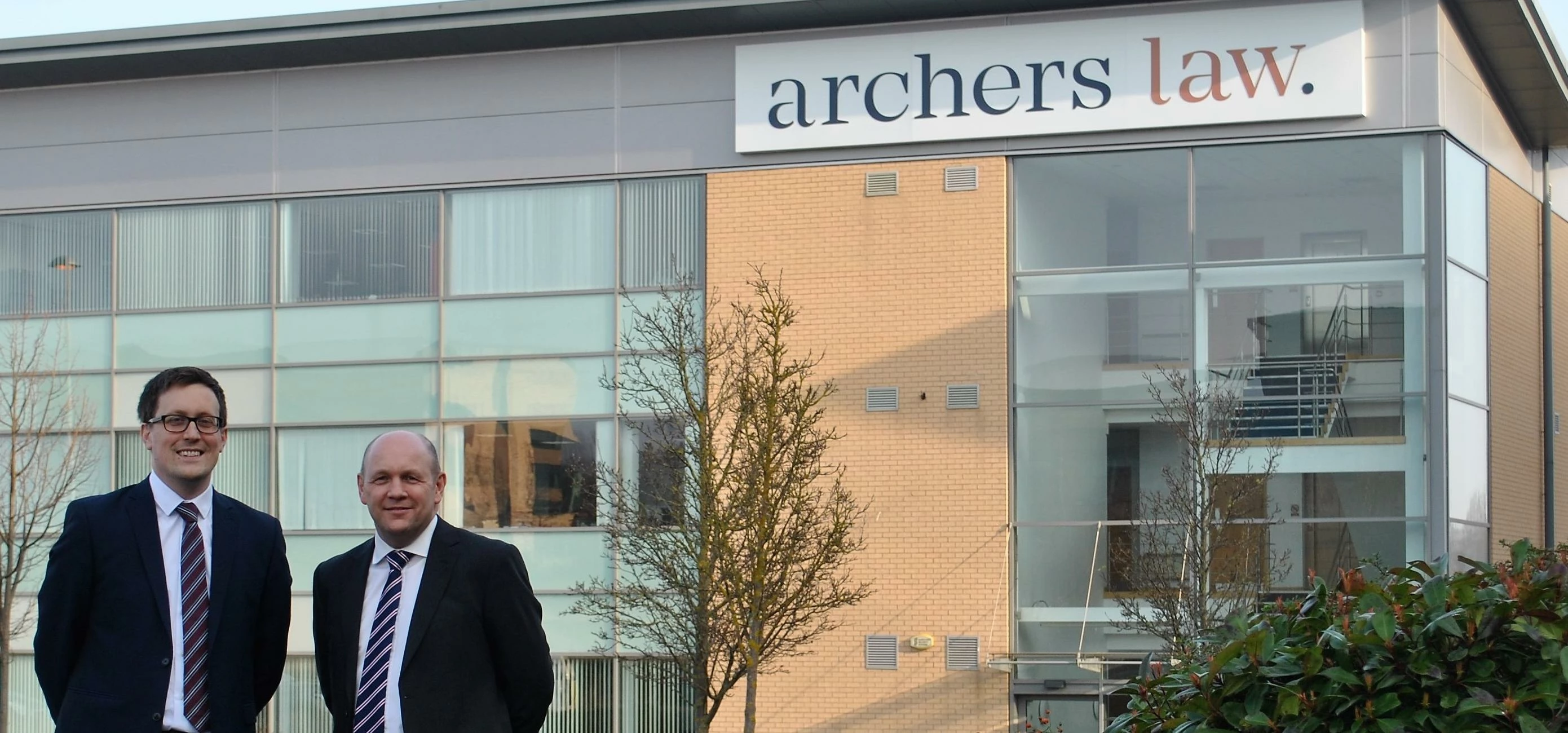‘Lawyer of the Year’ David Adams with Archers Law managing partner Christopher Todd.