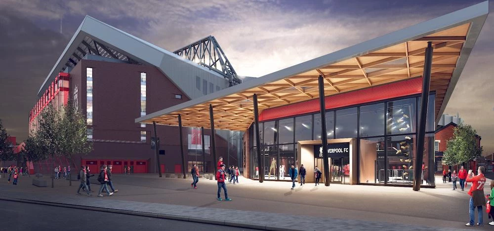 A CGI of the new Anfield shop