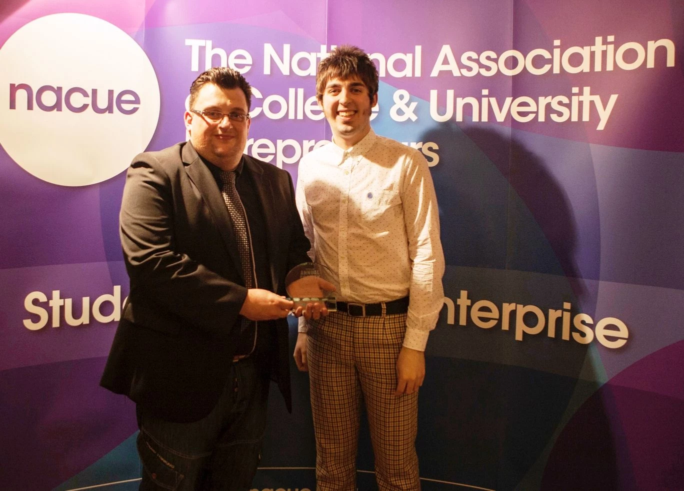 Northern Stars’ president Roy Thompson and Gateshead College student Aidan Jackson collected the NAC