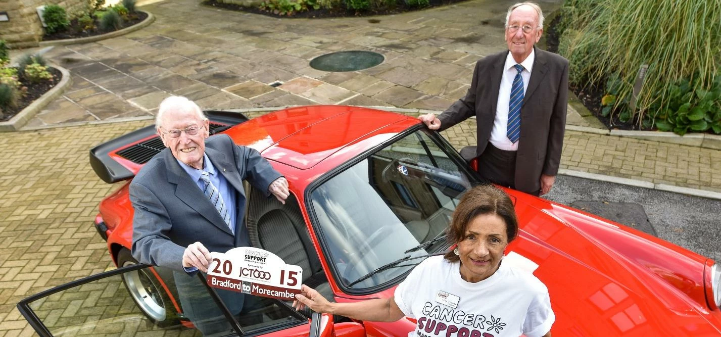 Picture shows: Jack Tordoff (left), chairman of JCT600, with Linda Enderby, fundraiser for Cancer Su