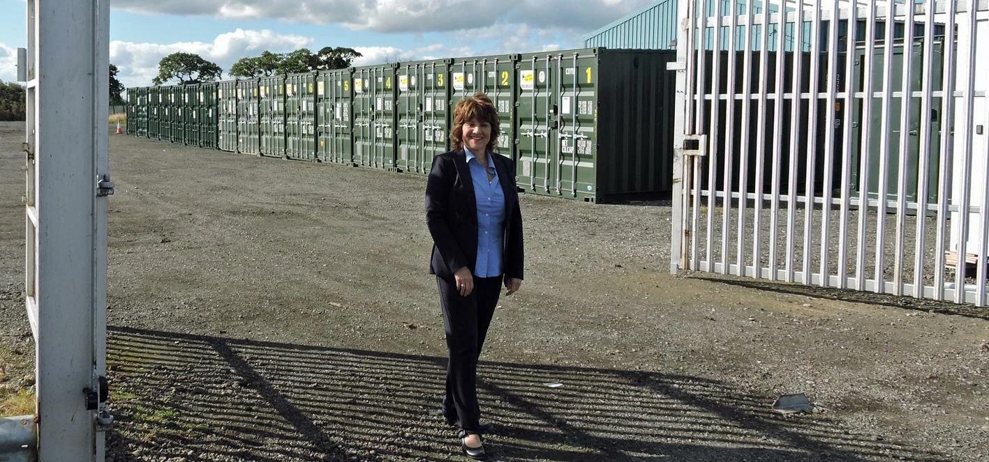U Hold The Key general manager Jane Skilbeck with some of the containers at the new Darlington site