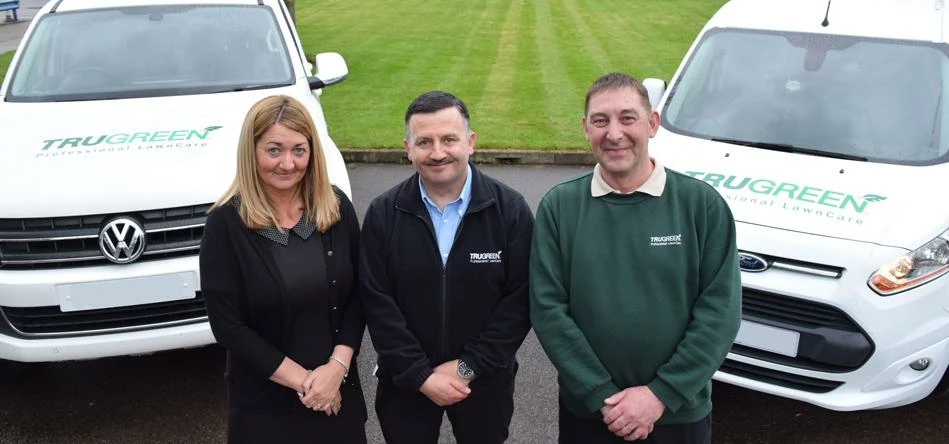 Going Green (L-R): Kay Rogers, TruGreen Teesside; Steve Welch, TruGreen UK and Martin Rogers, TruGre