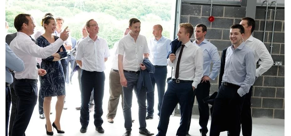 Commerical agents being shown around the new Baildon Business Park near Bradford.