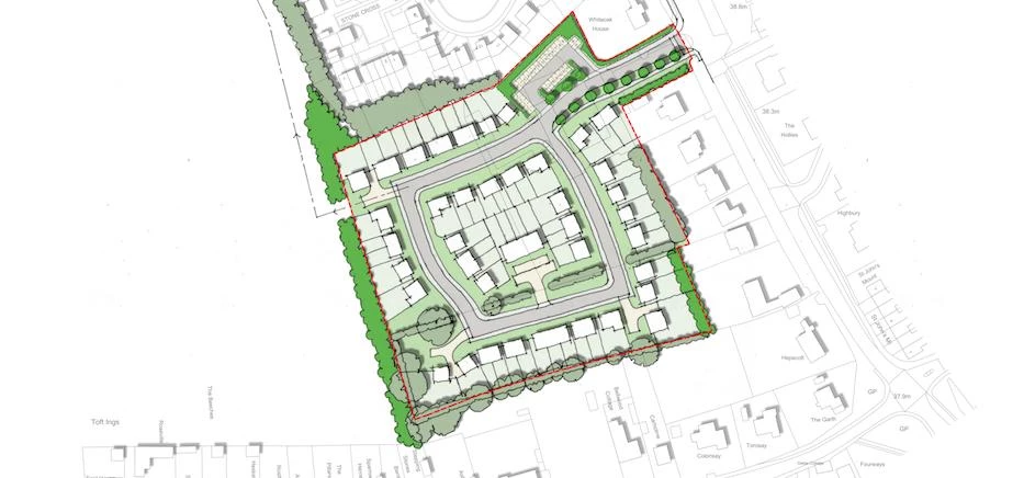 A masterplan of the 60 new homes. 