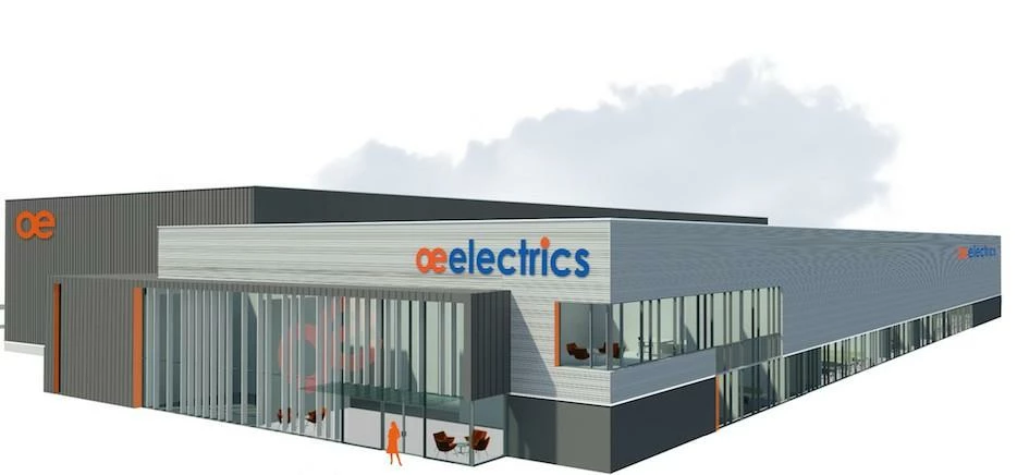 The new headquarters building at Calder Park, Wakefield for OE Electrics. 