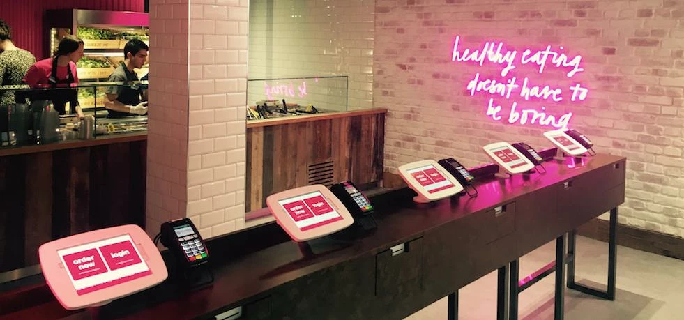 Self-service kiosks at one of Tossed's London outlets.