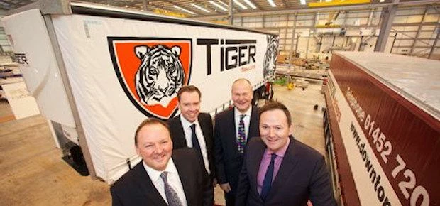 Back left Chris Smith, financial director at Tiger Trailers and RBS relationship director Philip Mil