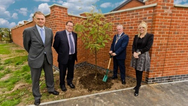 Mike Turner of Lovell, Ian Thomson of KHT, Mayor of Knowsley Frank Walsh and Katie Lenden of KHT