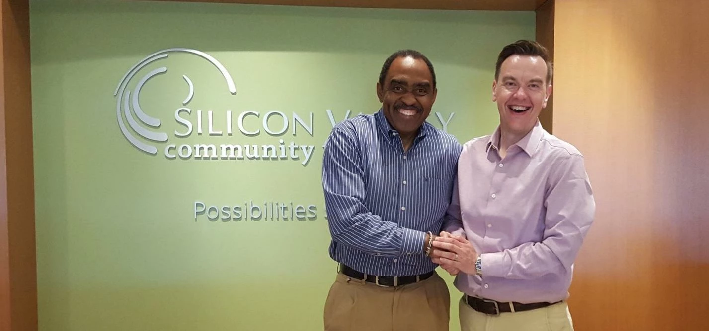 Rob Williamson meeting Emmett Carson, President and CEO of the Silicon Valley Community Foundation