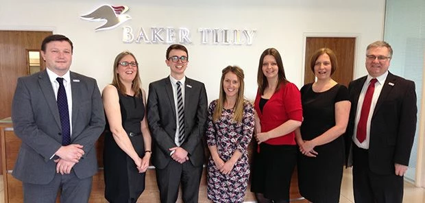 Office managing partner Andy Capes with Clare White, David Alden, Claire Chapman, Sarah Jessop, Sara