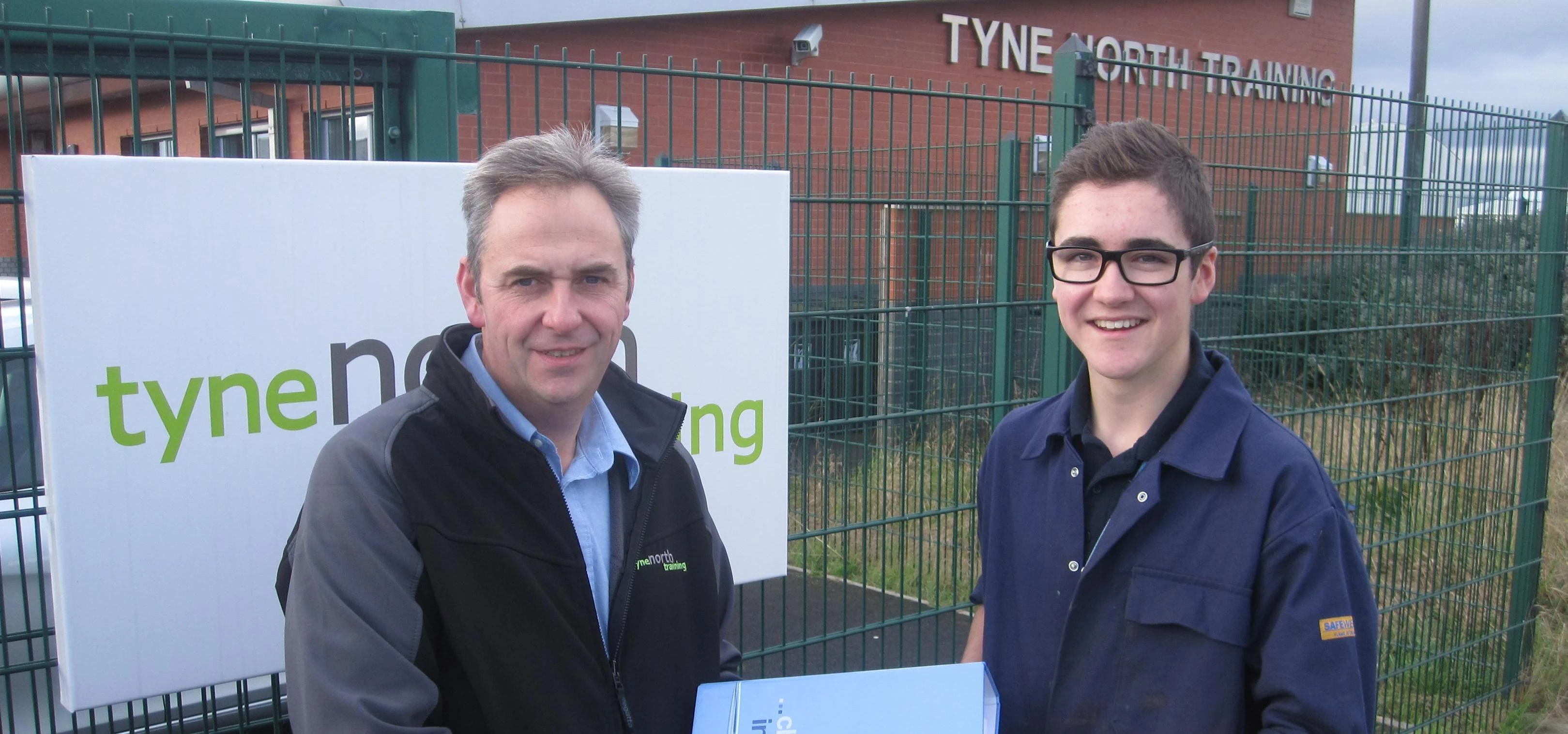 TNT Training Officer Chris Milne and Lawson Fuses Maintenance Apprentice Jack Wright