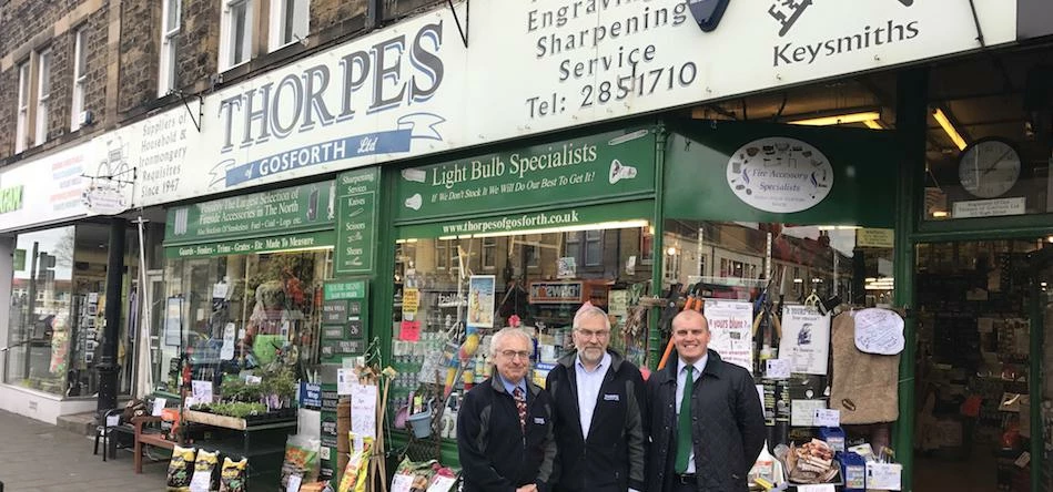 Peter and Colin Thorpe with Tim Aisbitt of Bradley Hall