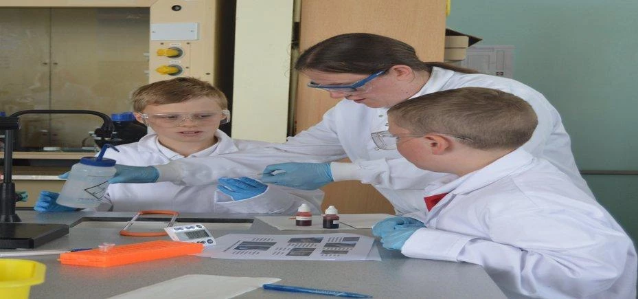 Bedlington Primary School pupils Logan Reed and Shay Jackson turn CSI detectives under the watchful 