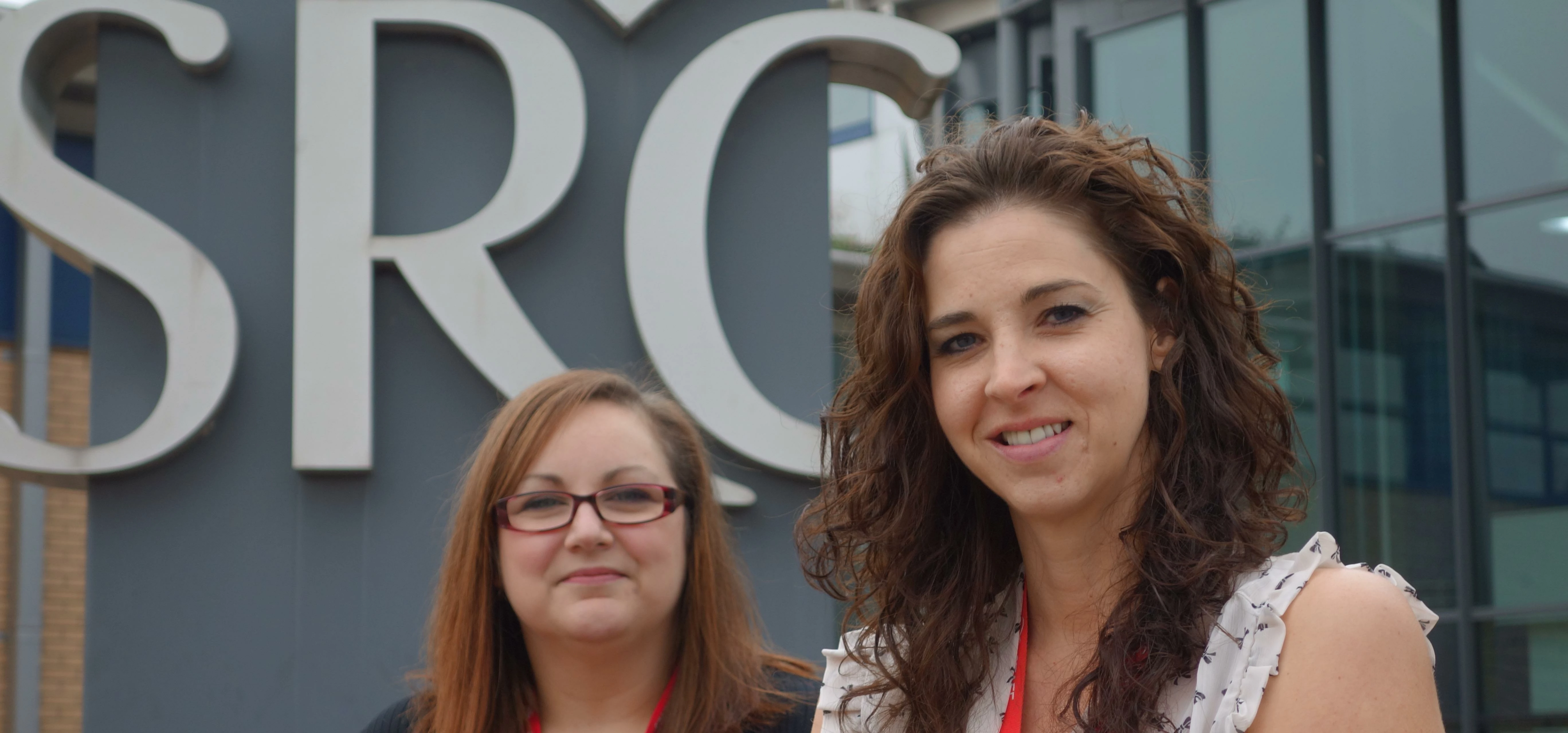 Stockton Riverside College's Head of Department for English and Maths, Rebecca Matthews (front), and