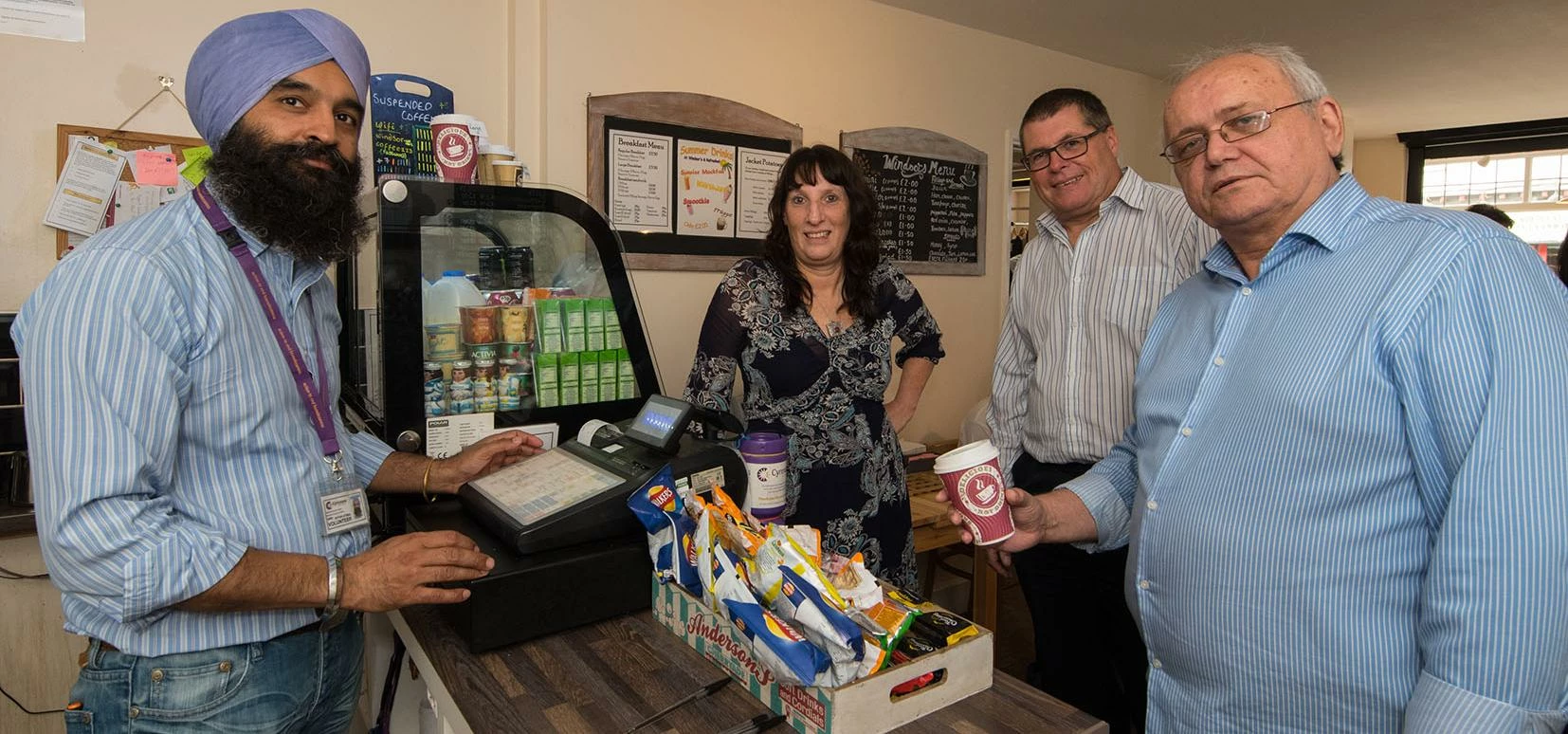 (l-r) Avtar Singh Atwell (Coventry Cyrenians), Tamy Matanky (CWCDA), Martin Horner (Volunteer Centre