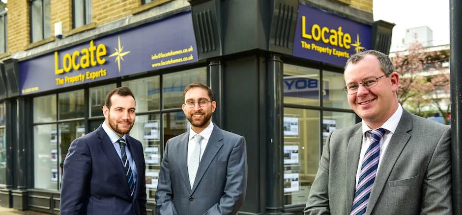 Haseeb and Naveed Mir, owners of Locate Properties and HSBC’s James Coyle.