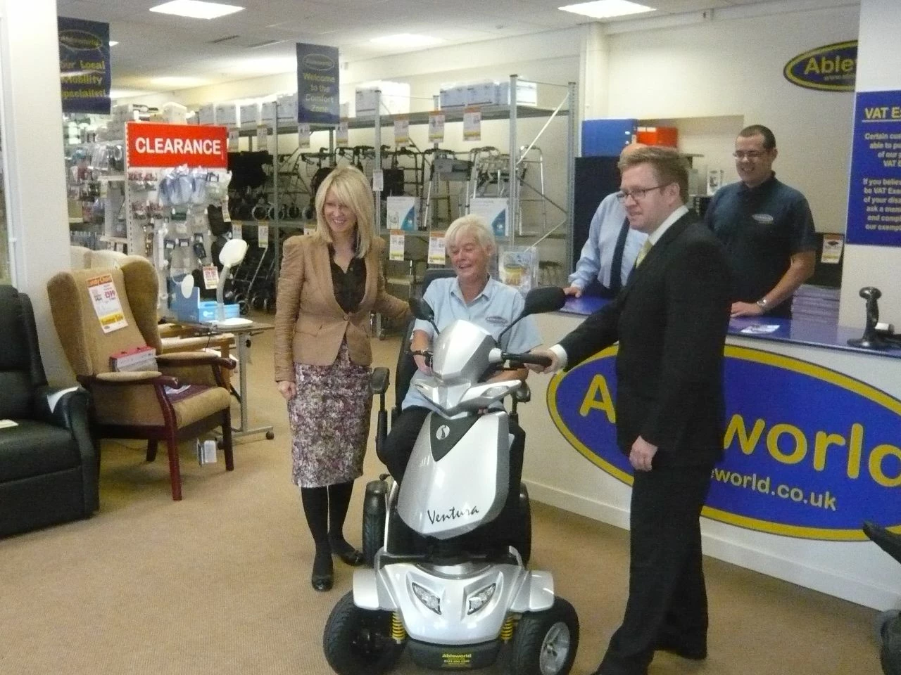 Birkenhead owner with local MP Esther McVey