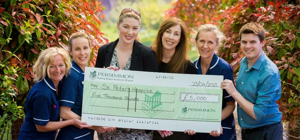 Staff at Persimmon Homes Severn Valley raise £5,000 for St Peter's Hospice