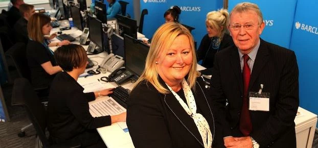 Christine Allenson, Barclays Sunderland site president and head of customer services and Cllr Harry