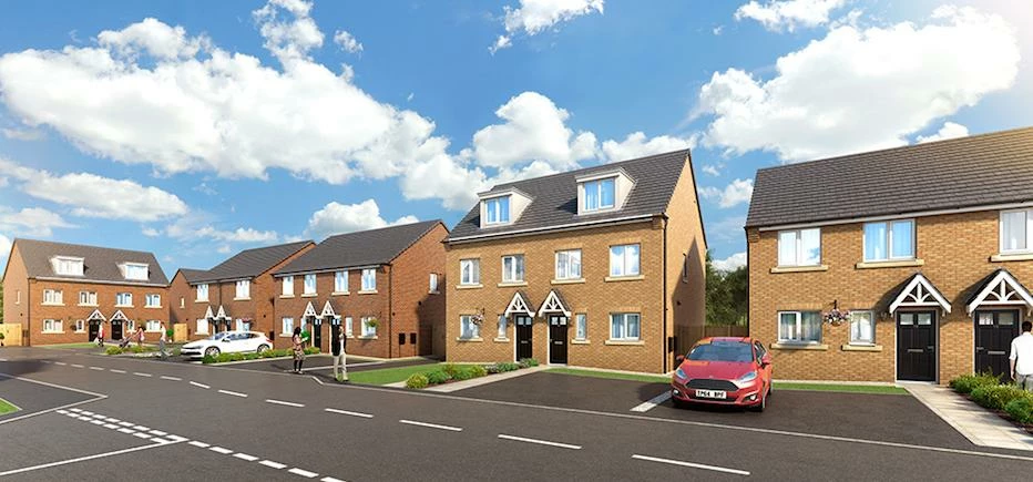  A CGI of the new residential development. 