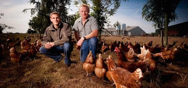 Adrian and James Potter of the Yorkshire free range egg farm