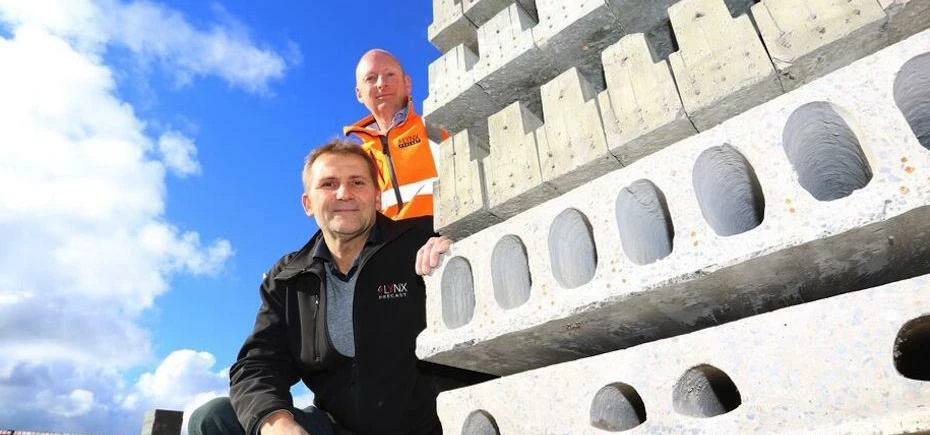 (L-R) Andy Teasdale managing director of Lynx Precast and his business partner Paul Cutler.