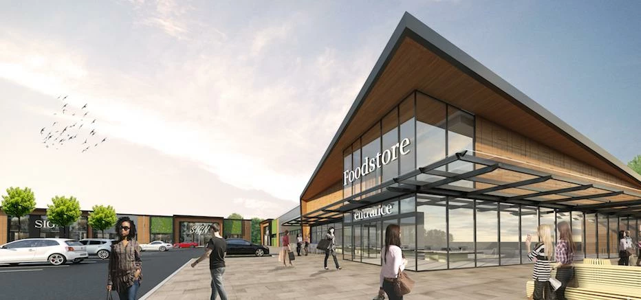 A CGI image of St James Securities' proposed £35m retail park in Sheffield. 