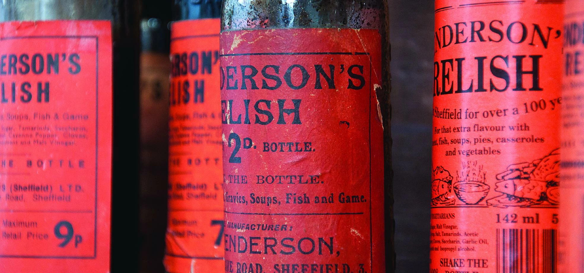 The iconic Henderson's Relish - with old labels