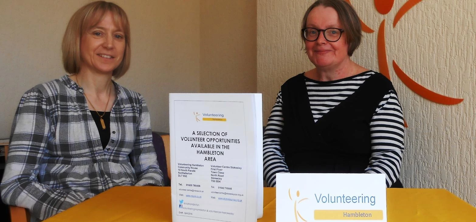 Denise Sisk (administrator) and Lizzie Clapham (co-ordinator) from Volunteering Hambleton