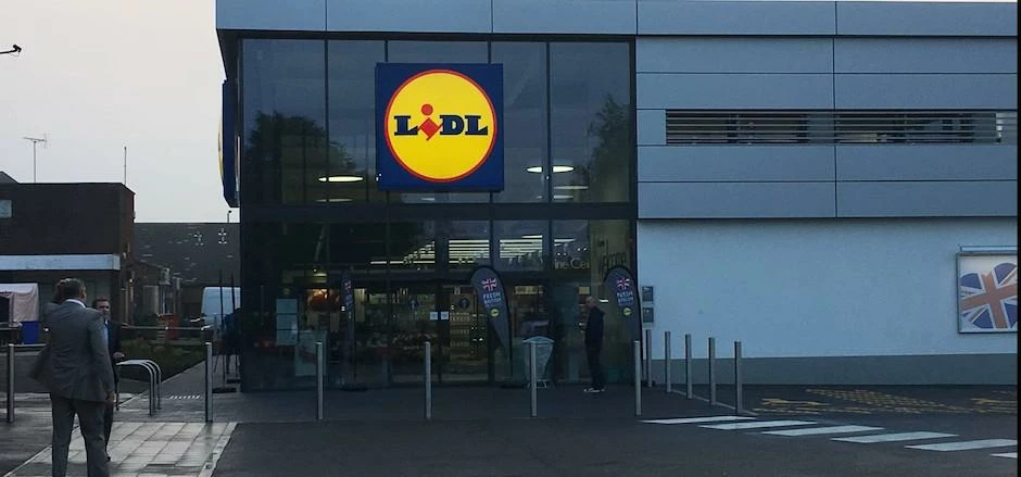The new Lidl supermarket on the High Street in Royton, Oldham.