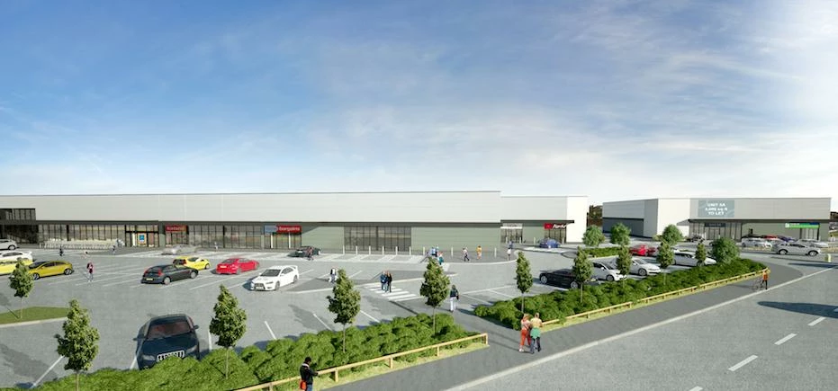 A CGI image of the new Rotherham retail park. 