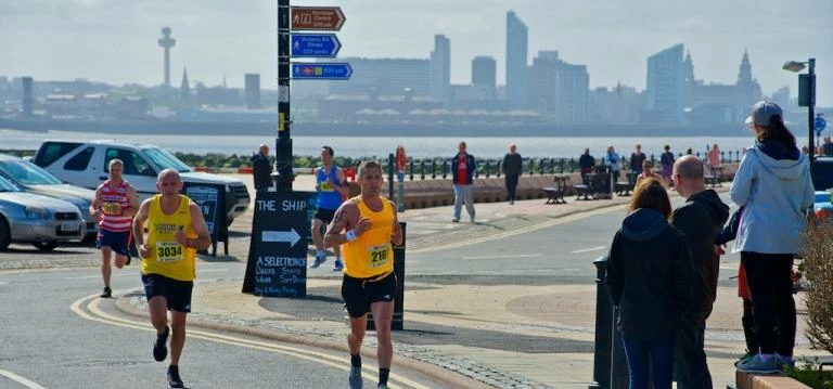 Runners were treated to views of the Liverpool Waterfront. Picture by Paul Francis Cooper