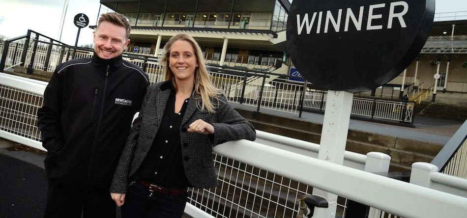Russell Smith, general manager of Newcastle Racecourse, (left) and Lisa Eaton, Director of Unwritten