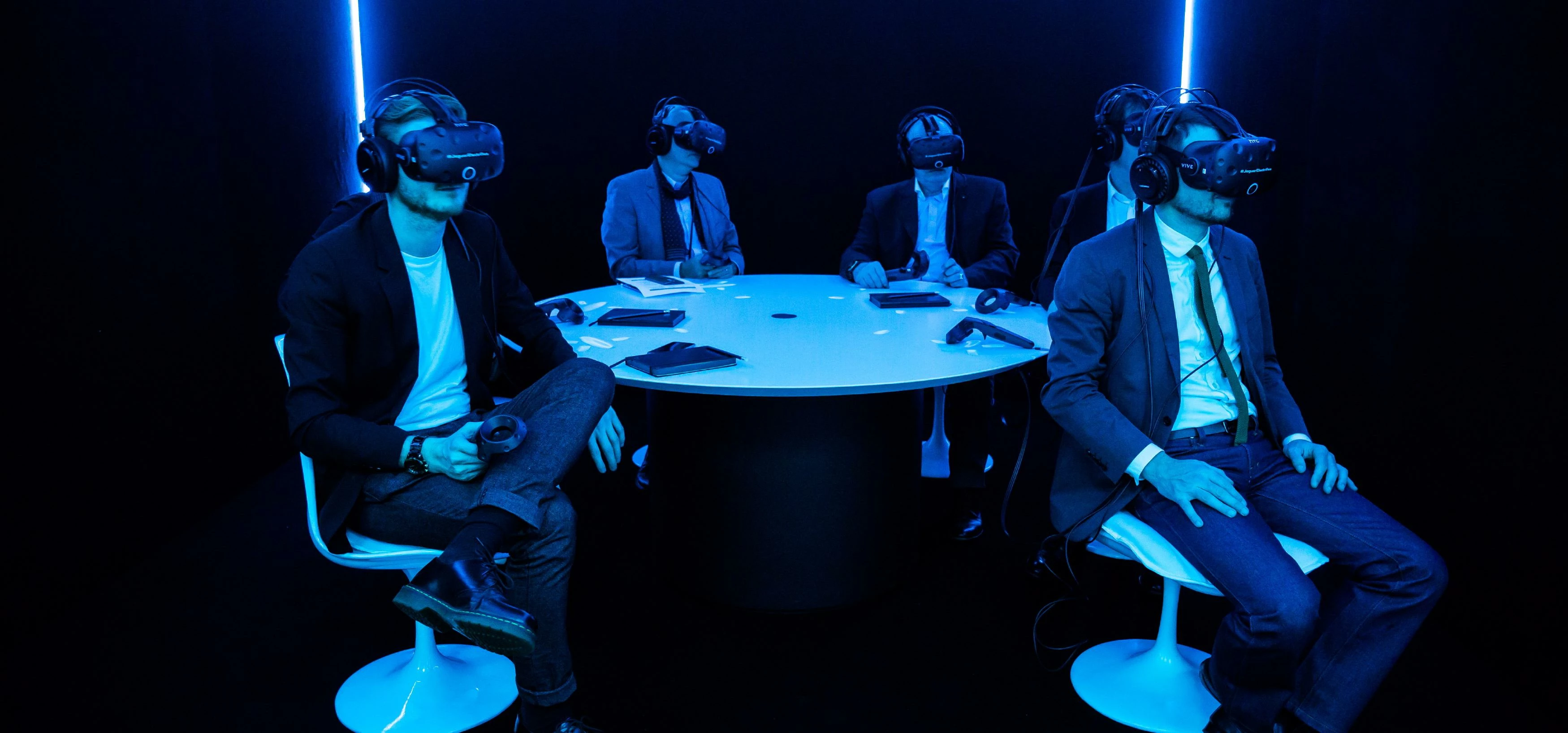 Guests at Jaguar's VR reveal.