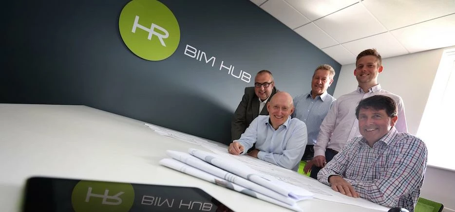 Howard Russell's senior management team in their dedicated Bim Hub, from left to right: Barry Wilkin
