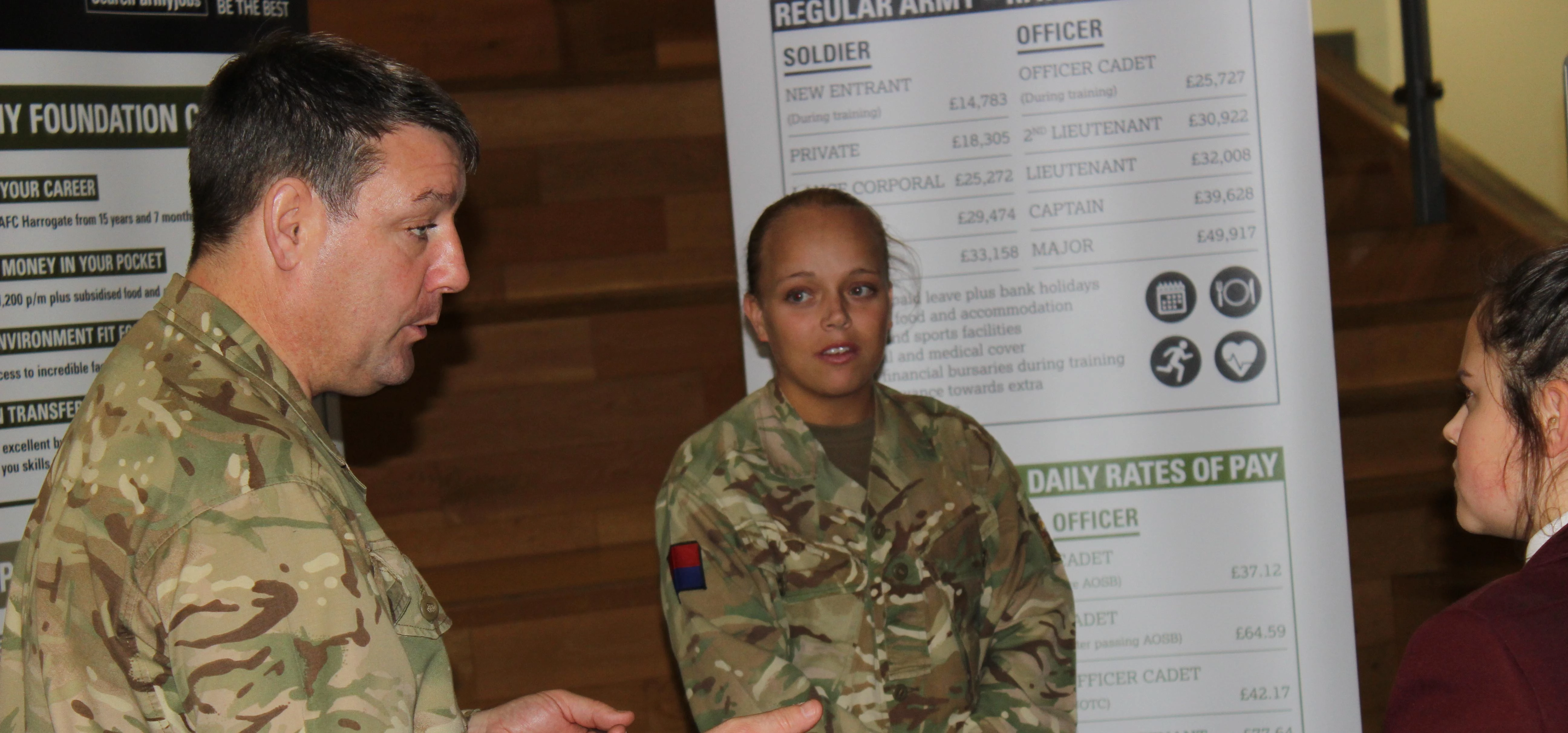 Representatives from The Armed Forces offered advice on the day