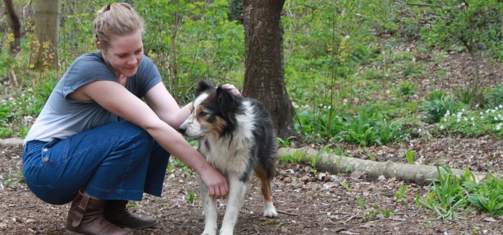 Enjoying the great outdoors - Jenny Hanson and her dog Jess, photo Richard Clark