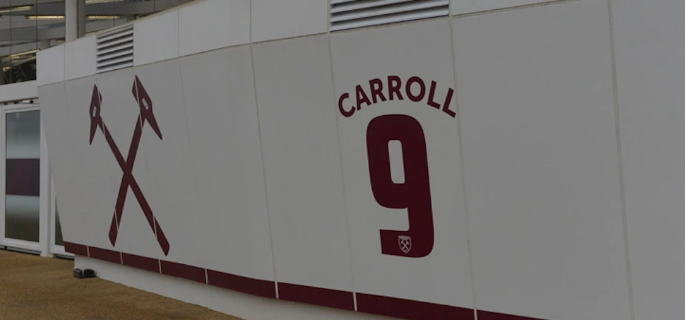 West Ham United's Andy Carroll mural at their London Stadium.