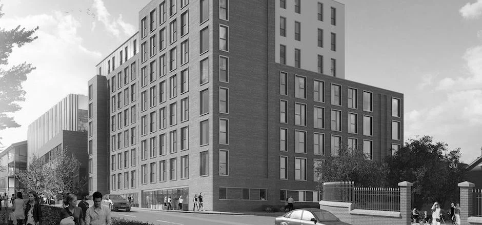 A CGI of the new 209-bedroom student accommodation scheme.