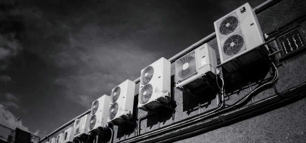 airconditioning units black and white