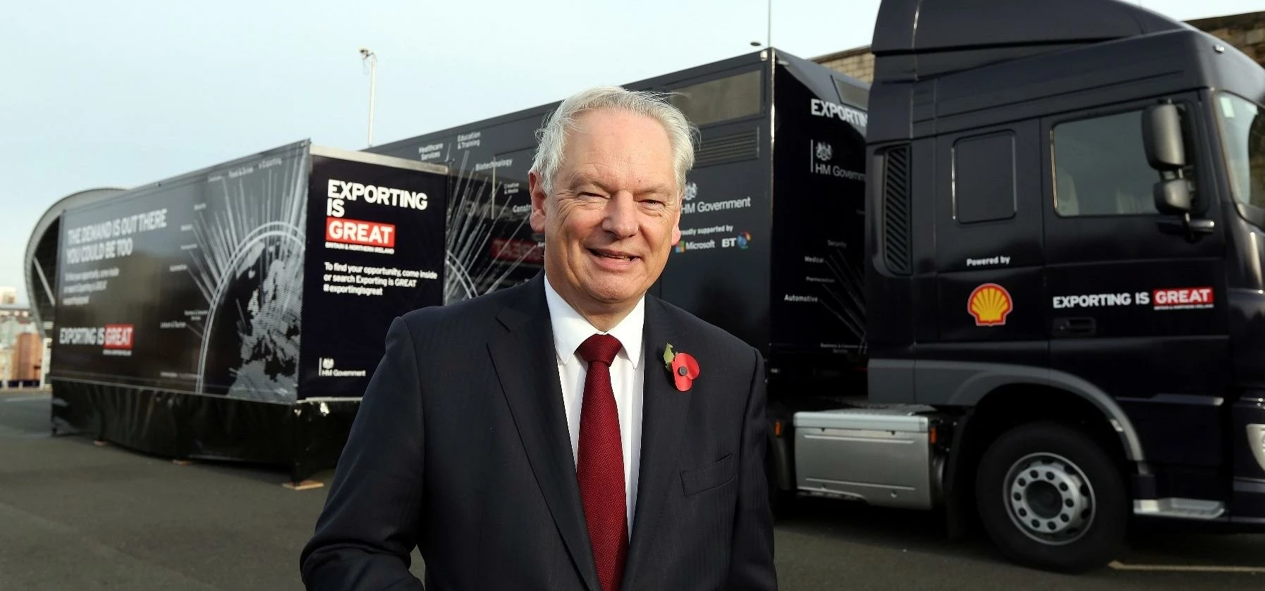 Minister for Trade and Investment Francis Maude outside the Export Hub