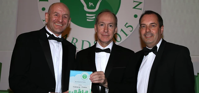 Ian Conway MD Thinkube, Steve Boyd CEO Solihull Community Housing & sponsor Richard Hand Ridge LLP