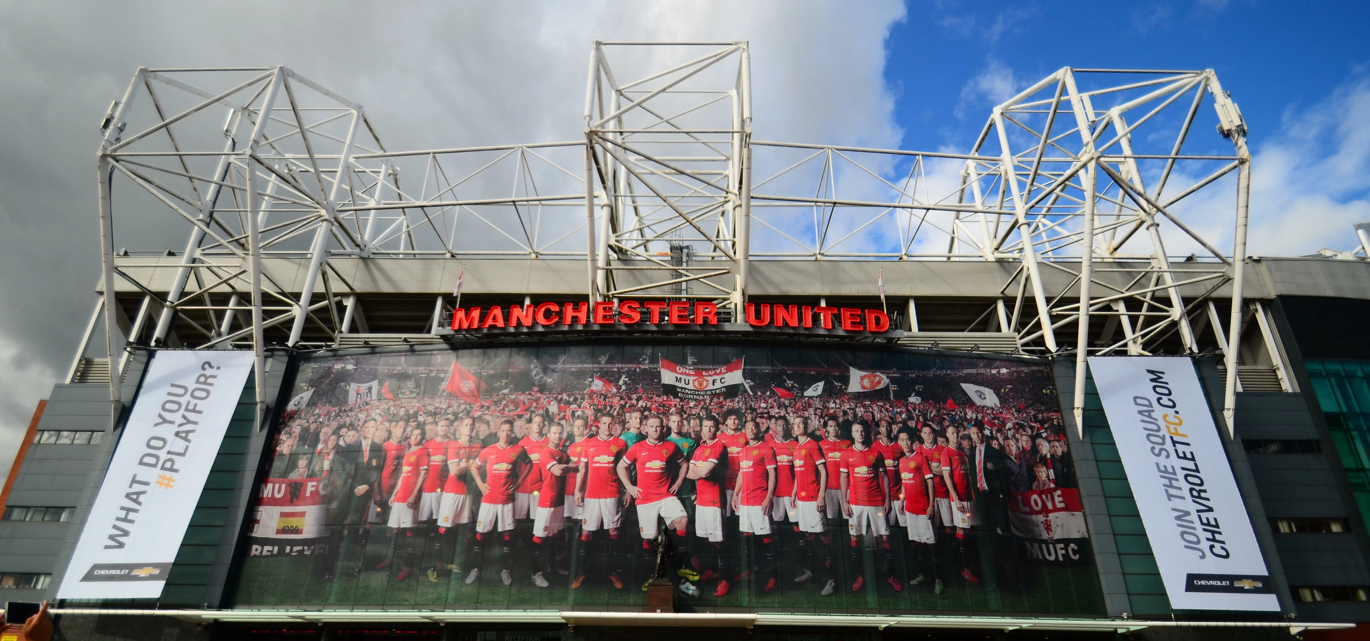 Front Face of Manchester United's Old Trafford Football Stadium