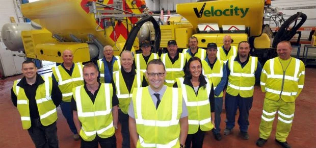 Dominic Gardner (front, centre), of North-East road preservation specialists Velocity, has welcomed 
