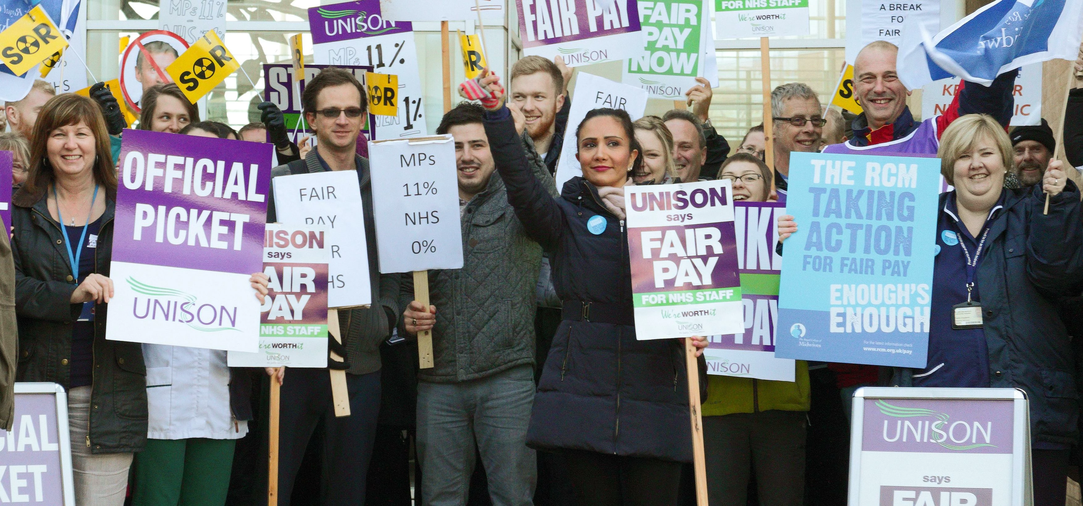 Pickets at Norfolk and Norwich University Hospital during the second 4 hour pay strike